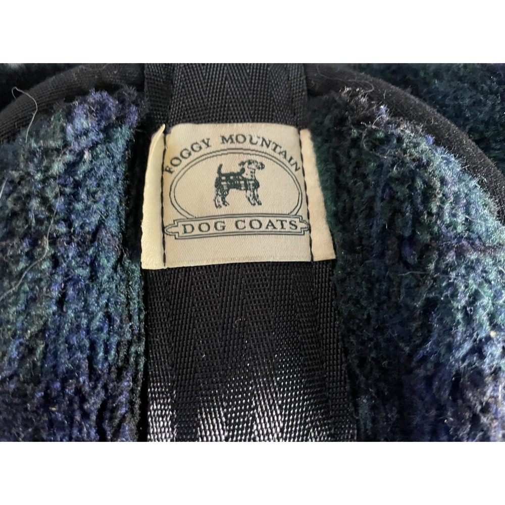 Foggy Mountain Dog Coat Fleece Size 10 Green Blue‎ Plaid Warmer Accessory - Picture 2 of 12